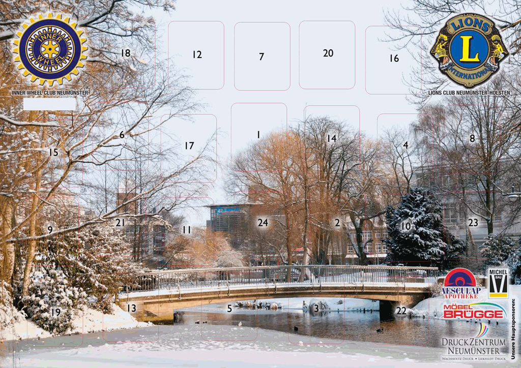 Adventskalender 2010 - Blick über die Teichbrücke